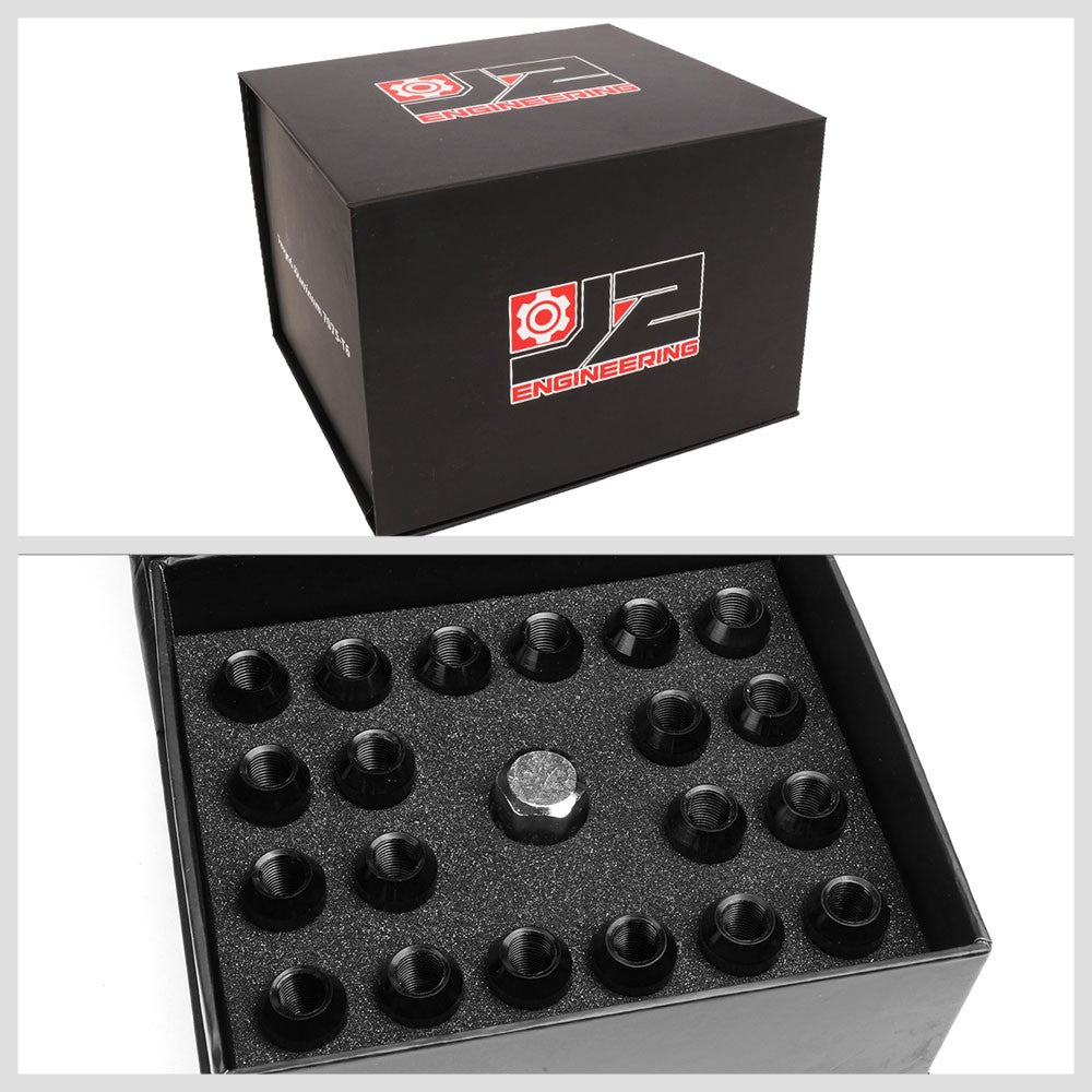 J2 Aluminum Black Close End Acorn Tuner Lug Nuts Conical Seat M12x1.25 T7-007-Car & Truck Wheels-BuildFastCar