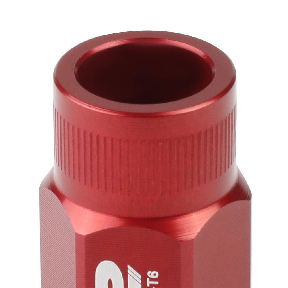 J2 Red Open Knurled End Acorn Tuner Lug Nuts Conical Seat M12x1.25 T7-008-Car & Truck Wheels-BuildFastCar