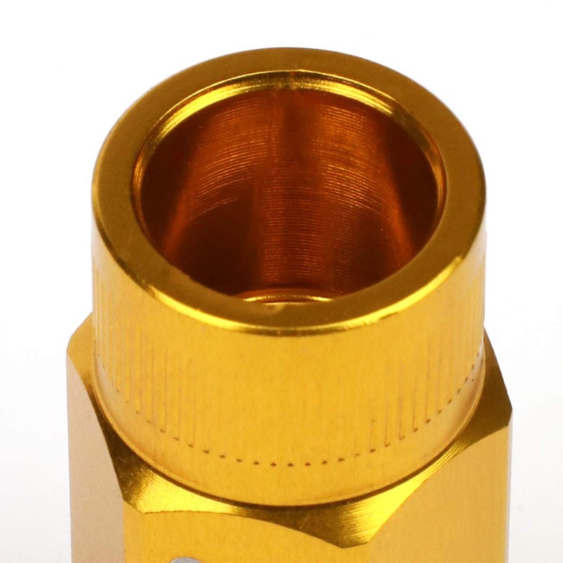 J2 Aluminum Gold Open Knurled End Acorn Tuner M12 x 1.50 24MM OD/44MM Lug Nuts-Car & Truck Wheels-BuildFastCar