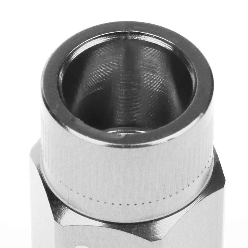 J2 Aluminum Silver Open Knurled End Acorn Tuner M12 x 1.50 24MM OD/44MM Lug Nuts-Car & Truck Wheels-BuildFastCar