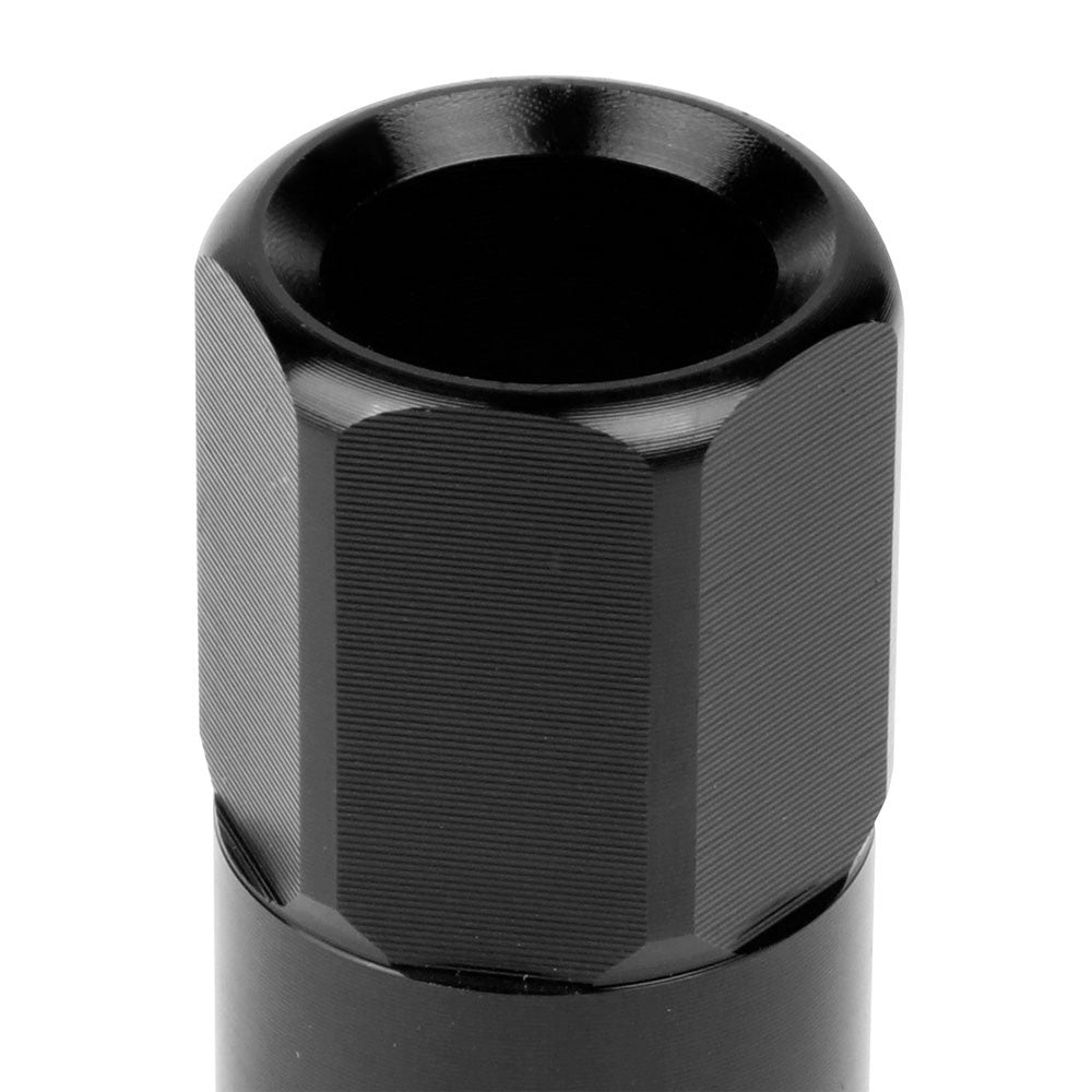 J2 Aluminum Black Open End Acorn Tuner Lug Nuts Conical Seat M12x1.25 T7-009-Car & Truck Wheels-BuildFastCar
