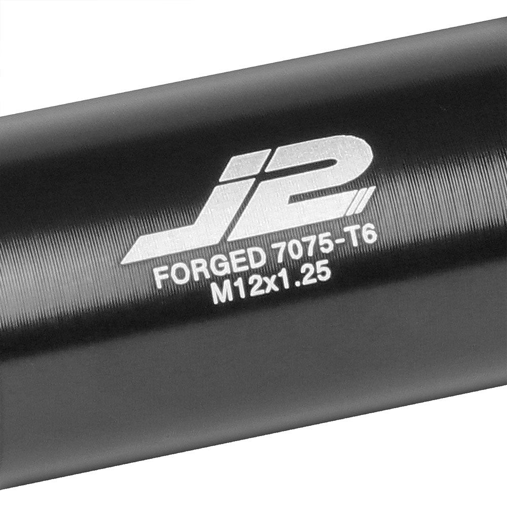 J2 Black M12x1.25 Open End Acorn Tuner Lug Nuts