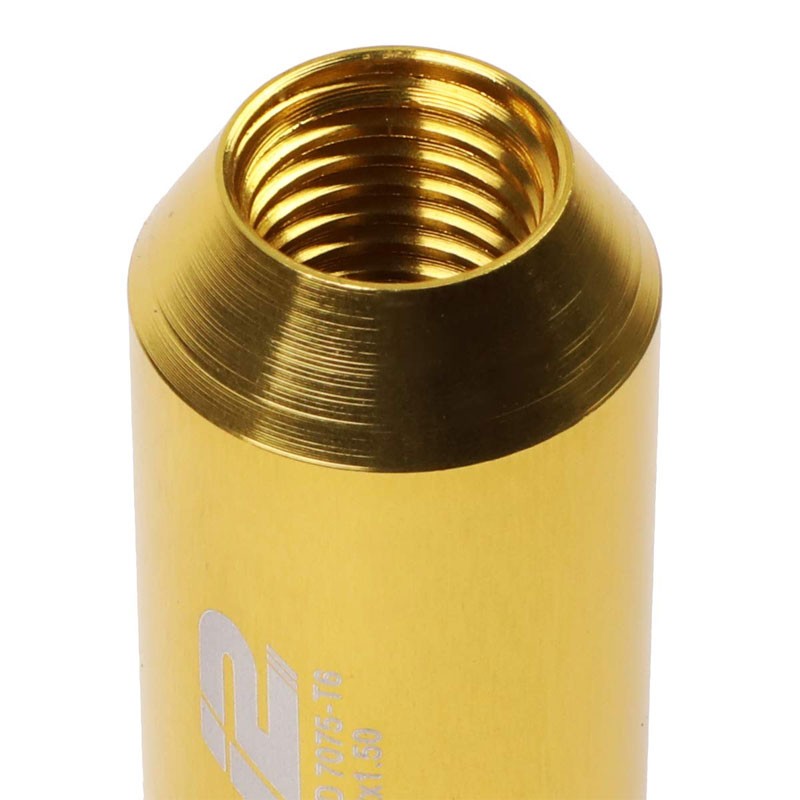 J2 Gold Open End Acorn Tuner M12 x 1.50 20MM OD/60MM 16 Lug Nuts+4 Lock Nuts-Car & Truck Wheels-BuildFastCar