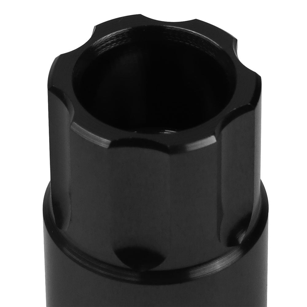 J2 Aluminum Black Open End Spline Acorn Lug Nuts Conical Seat M12x1.25 T7-011-Car & Truck Wheels-BuildFastCar