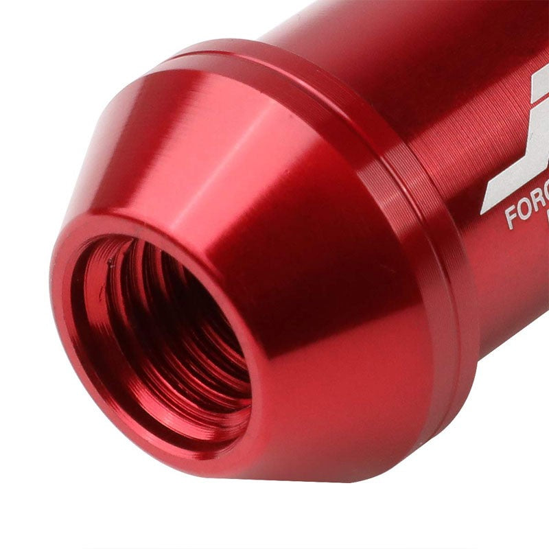 J2 Aluminum Red Open End Spline Acorn M12 x 1.50 25MM OD/50MM Height Lug Nuts-Car & Truck Wheels-BuildFastCar