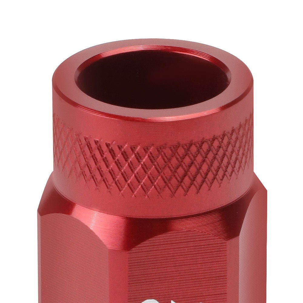 J2 Red Open Knurled End Acorn Tuner Lug Nuts Conical Seat M12x1.25 T7-014-Car & Truck Wheels-BuildFastCar