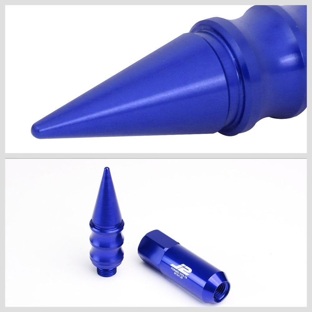 J2 Blue Open End Acorn Tuner w/ Spike Cap Lug Nuts Conical Seat M12x1.25 T7-015-Car & Truck Wheels-BuildFastCar