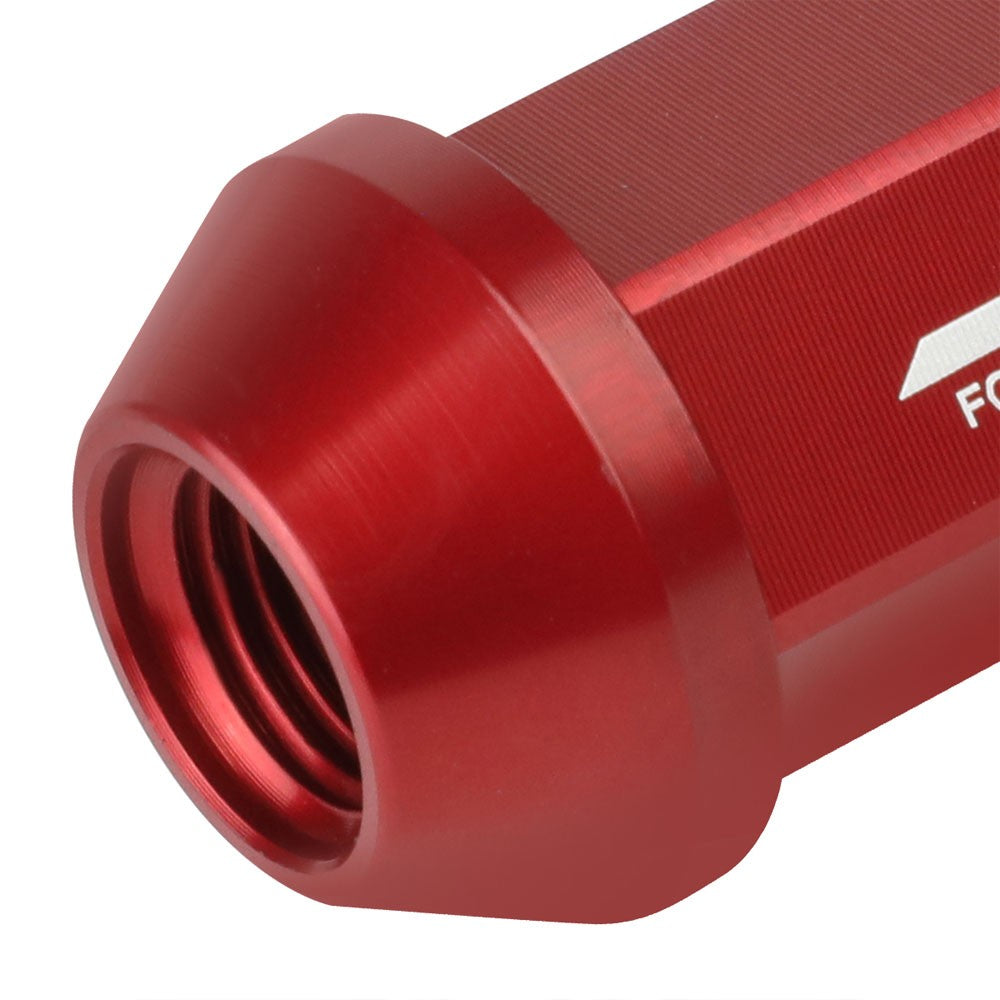 J2 Aluminum Red Open End Acorn Tuner Lug Nuts Conical Seat M12x1.25 T7-019-Car & Truck Wheels-BuildFastCar