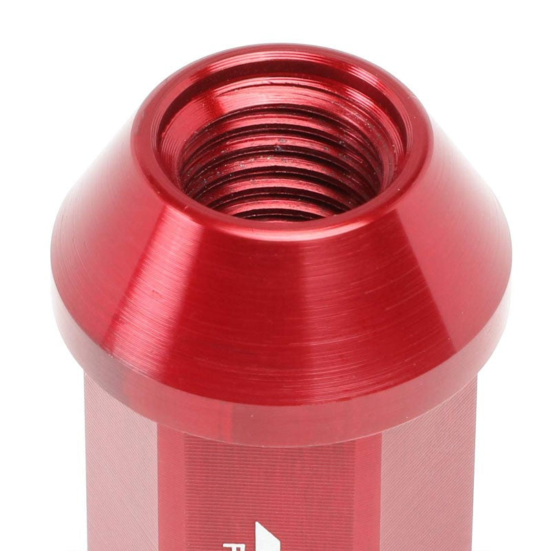 J2 Aluminum Red Open End Acorn Tuner M12 x 1.50 25MM OD/45MM Height Lug Nuts-Car & Truck Wheels-BuildFastCar