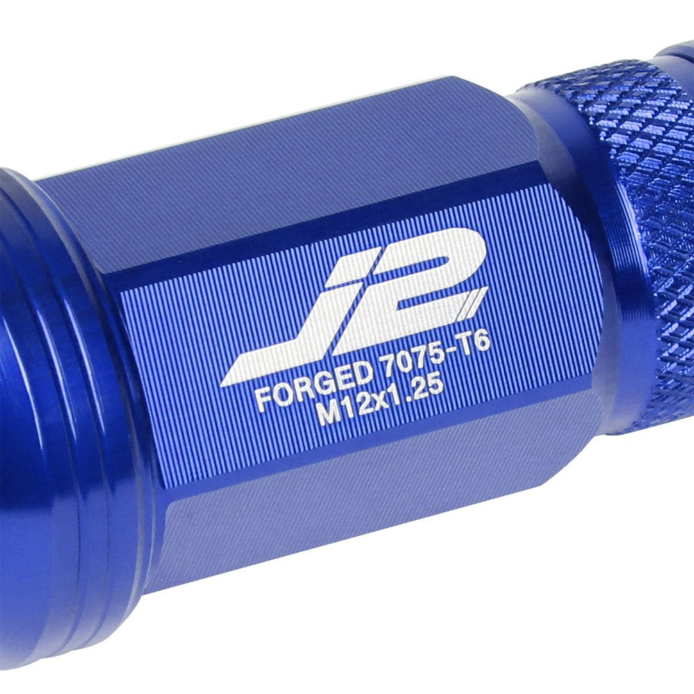 J2 Blue Open Knurled End Acorn Spike Cap Lug Nuts Conical Seat M12x1.25 T7-022-Car & Truck Wheels-BuildFastCar