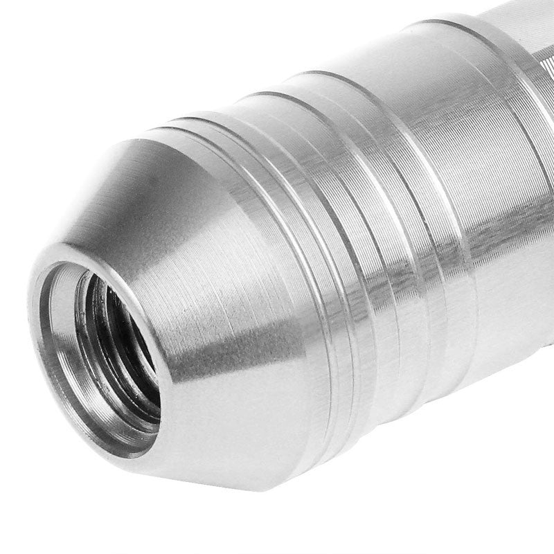 J2 Silver Open Knurled End Acorn Tuner 25MM OD/70MM M12 x 1.50 Lug Nuts+Adapter-Car & Truck Wheels-BuildFastCar