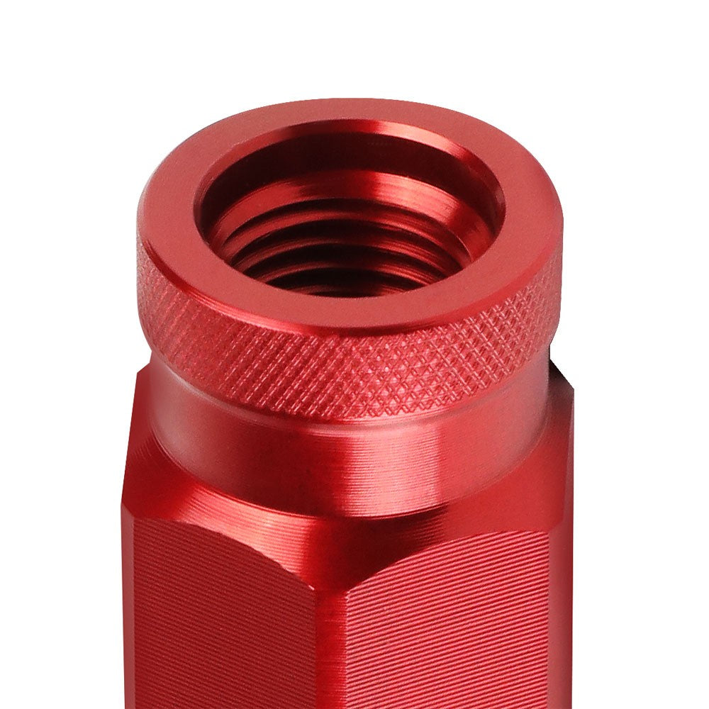 J2 Red Open Knurled End Acorn Tuner Lug Nuts Conical Seat M12x1.25 T7-028-Car & Truck Wheels-BuildFastCar
