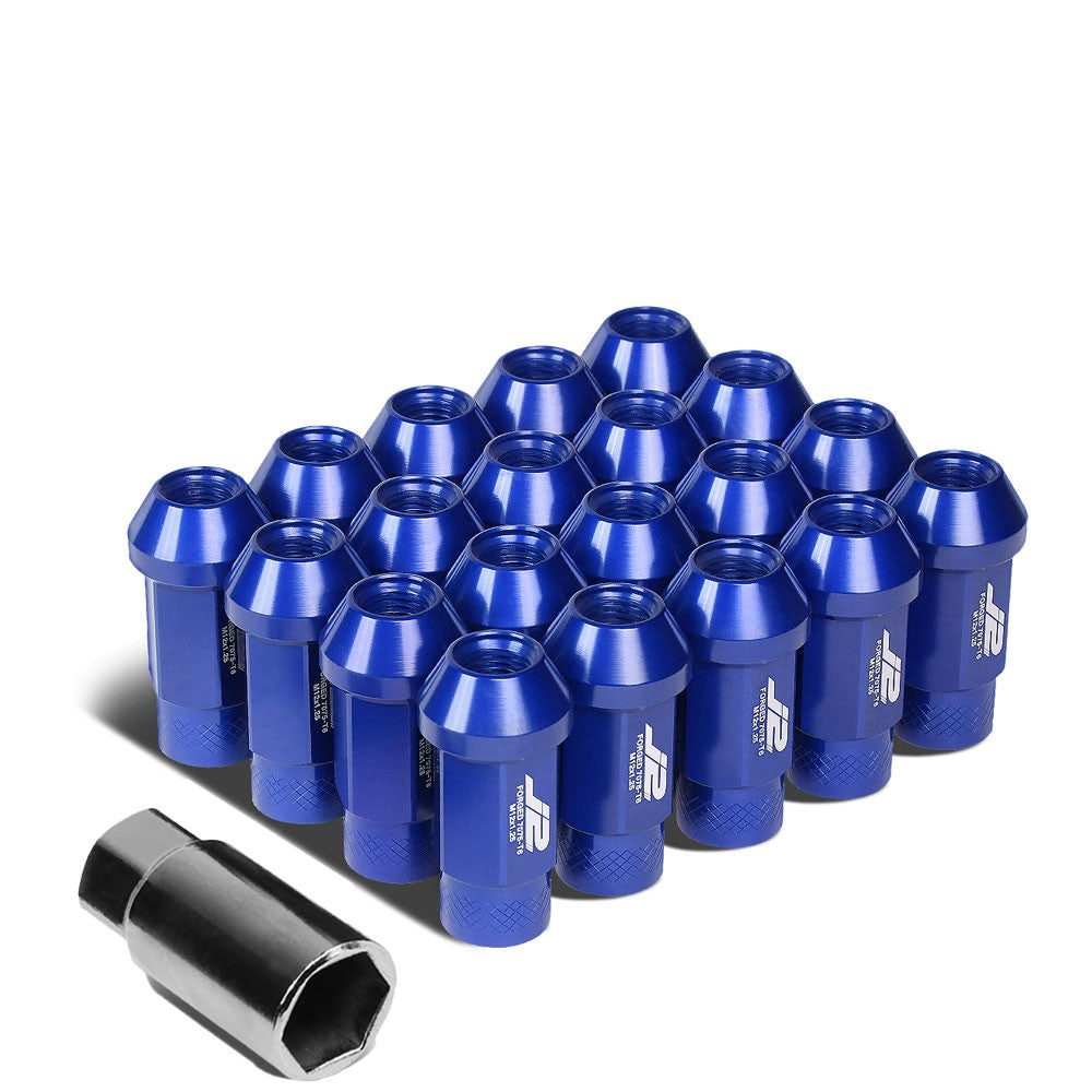 J2 Blue M12x1.25 Open Knurled End Acorn Tuner Lug Nuts