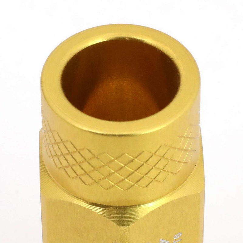 J2 Gold Open Knurled End Acorn Tuner M12 x 1.50 25MM OD/50MM Height Lug Nuts-Car & Truck Wheels-BuildFastCar-BFC-LN-T7-034-15-GD