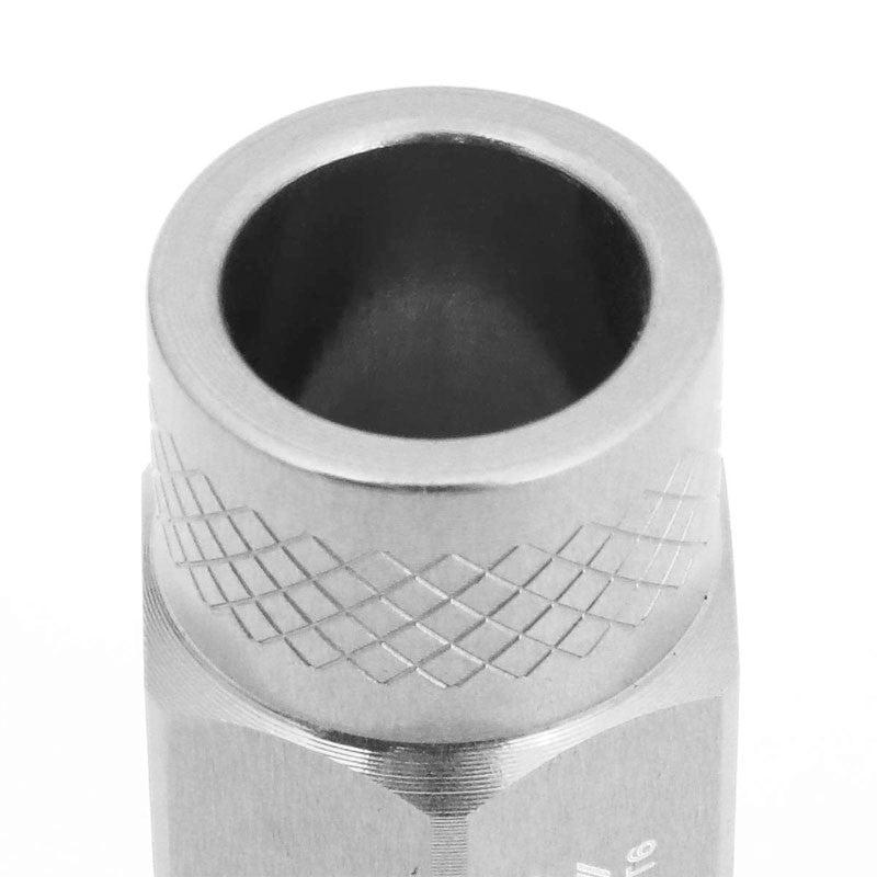 J2 Silver Open Knurled End Acorn Tuner M12 x 1.50 25MM OD/50MM Height Lug Nuts-Car & Truck Wheels-BuildFastCar-BFC-LN-T7-034-15-SL