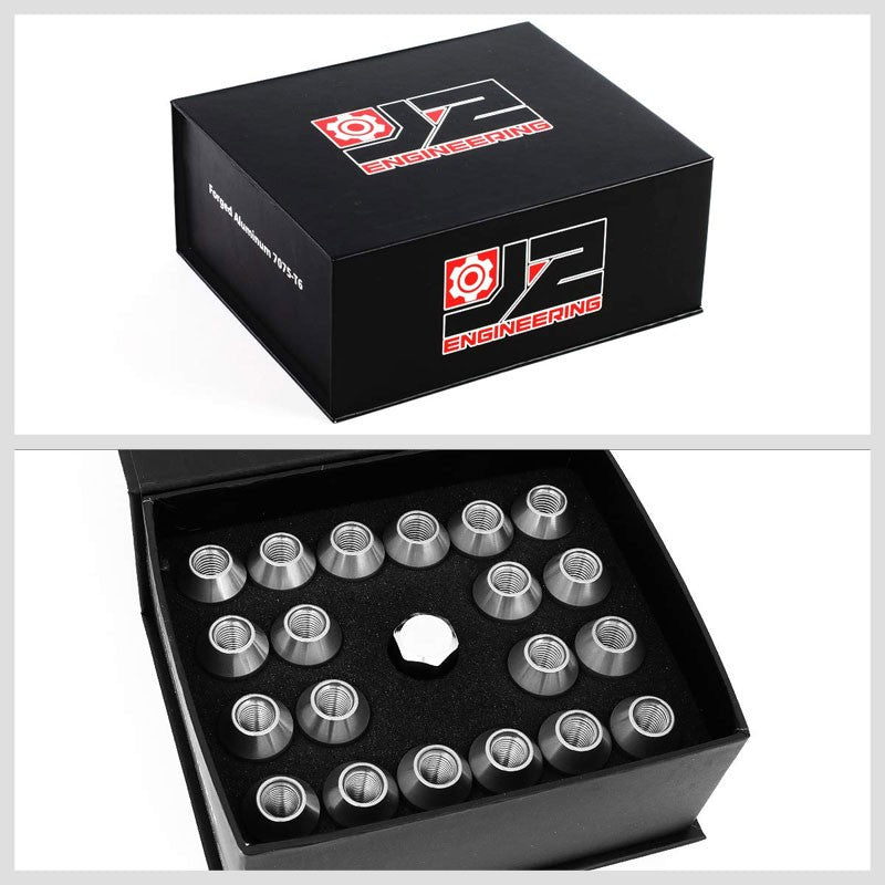 J2 Silver Open Knurled End Acorn Tuner M12 x 1.50 25MM OD/50MM Height Lug Nuts-Car & Truck Wheels-BuildFastCar-BFC-LN-T7-034-15-SL