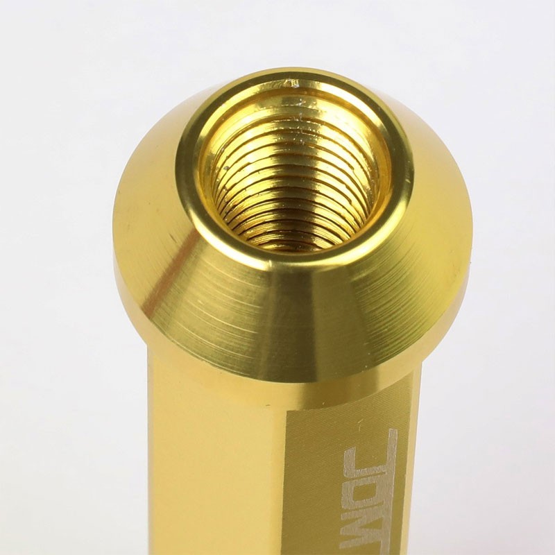 Gold Aluminum M12x1.50 90MM Tall Open Rim End Acorn Tuner 20x Conical Lug Nuts-Accessories-BuildFastCar