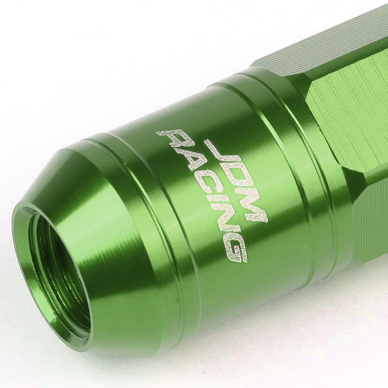 Green Aluminum M12x1.25 Conical Open Knurl Acorn Tuner 16x Lug Nuts+4 Lock Nuts-Accessories-BuildFastCar