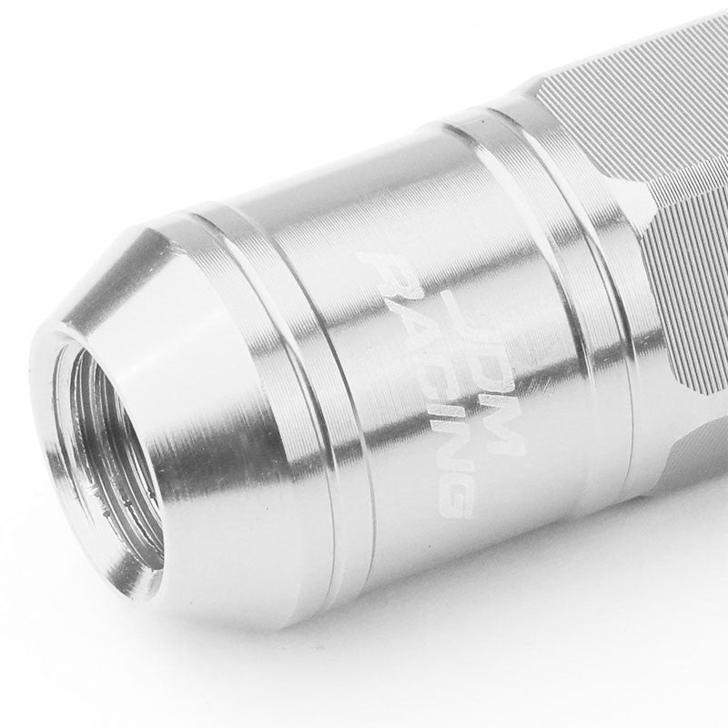 Silver Aluminum M12x1.25 Conical Open Knurl Acorn Tuner 16x Lug Nuts+4 Lock Nuts-Accessories-BuildFastCar