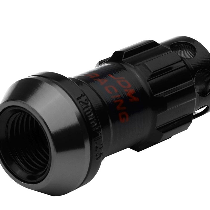 Black Accent/Black Body M12x1.50 Conical Close Tuner 16x Lug Nuts+4 Lock Nuts-Accessories-BuildFastCar