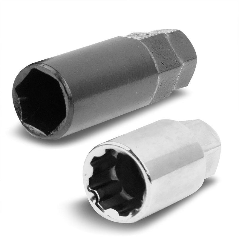 Silver Accent/Black Body M12x1.50 Conical Close Tuner 16x Lug Nuts+4 Lock Nuts-Accessories-BuildFastCar