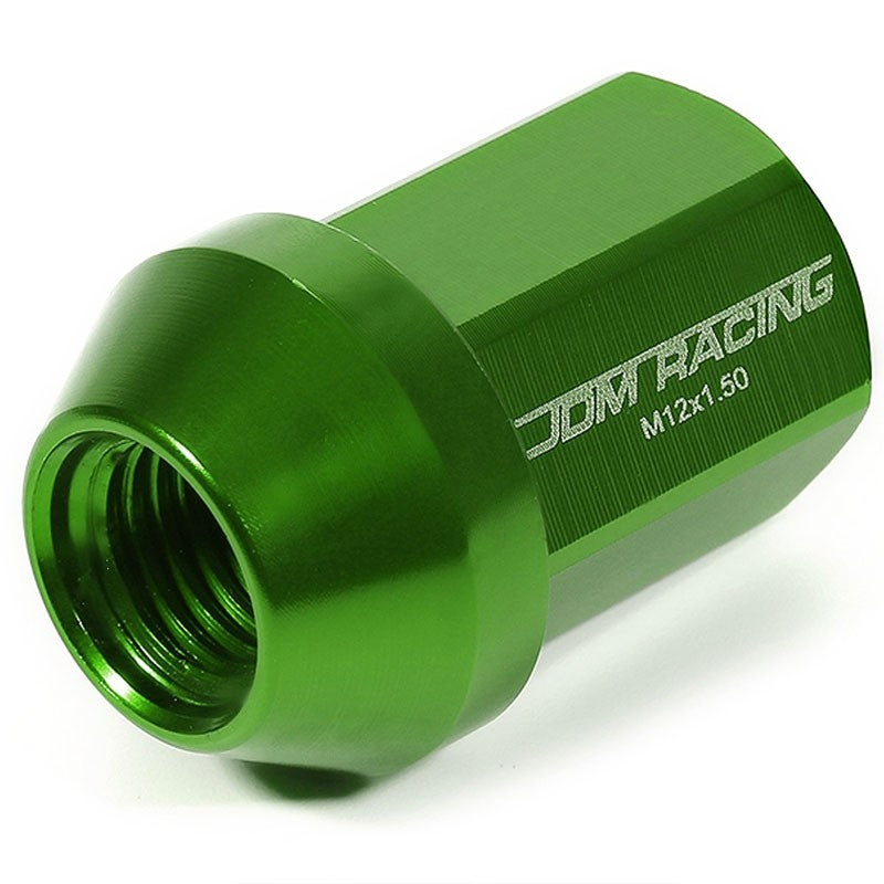 Green Aluminum M12x1.50 35MM Short Close End Acorn Tuner 20x Conical Lug Nuts-Accessories-BuildFastCar