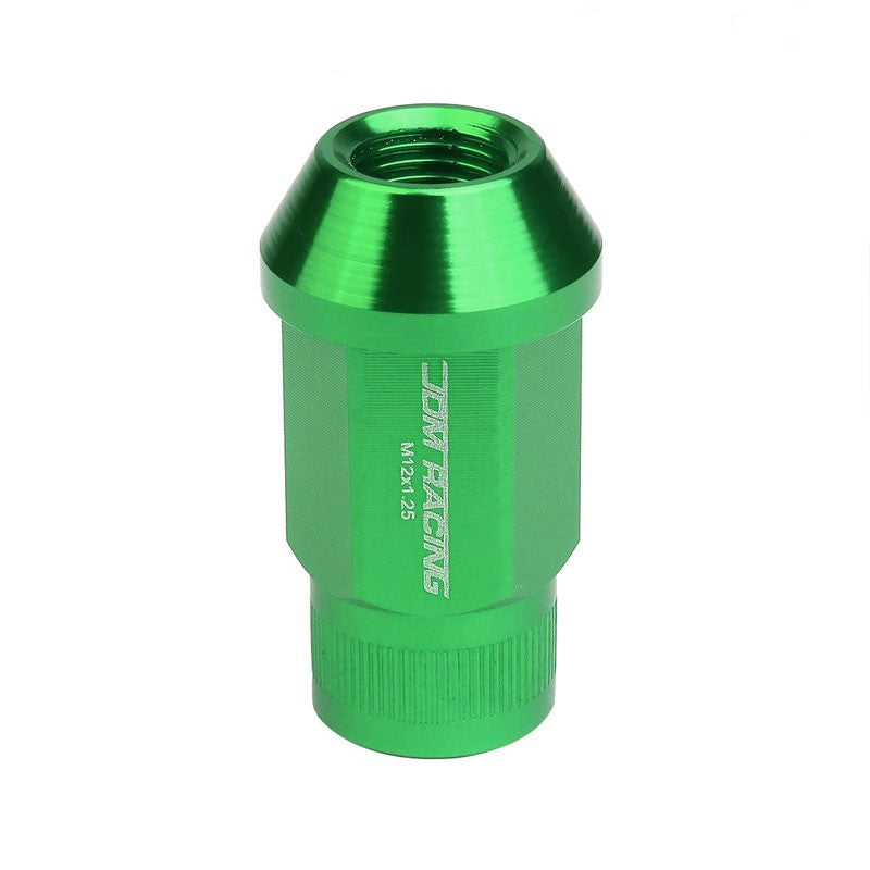 Green Aluminum M12x1.25 Conical Open Rim Acorn Tuner 16x Lug Nuts+4 Lock Nuts-Accessories-BuildFastCar