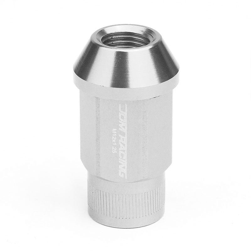 Silver Aluminum M12x1.25 Conical Open Rim Acorn Tuner 16x Lug Nuts+4 Lock Nuts-Accessories-BuildFastCar