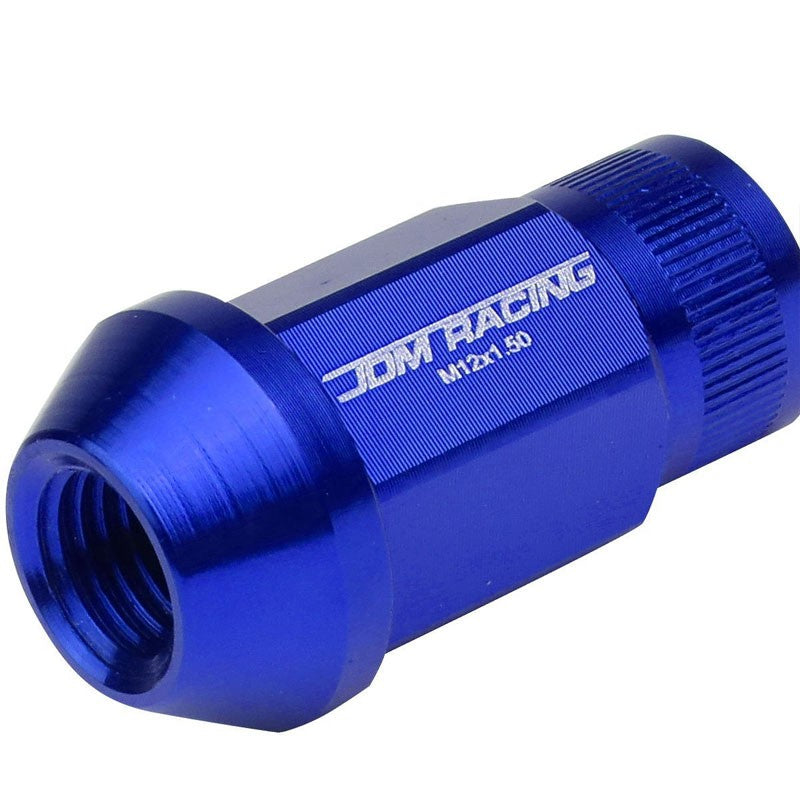 Blue Aluminum M12x1.50 Conical Open Rim Acorn Tuner 16x Lug Nuts+4 Lock Nuts-Accessories-BuildFastCar