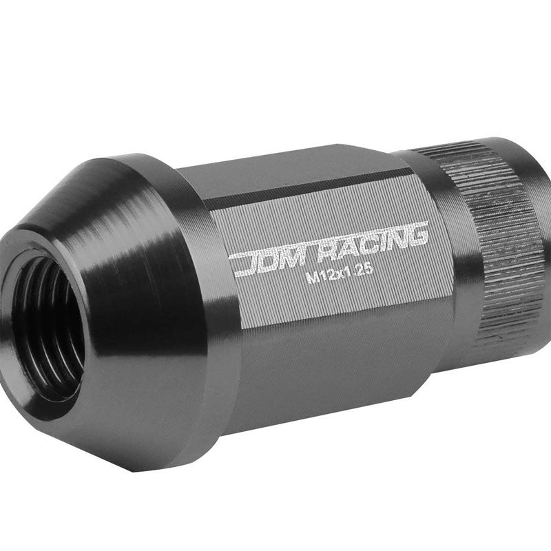 Gunmetal Aluminum M12x1.5 Conical Open Rim Acorn Tuner 16x Lug Nuts+4 Lock Nuts-Accessories-BuildFastCar