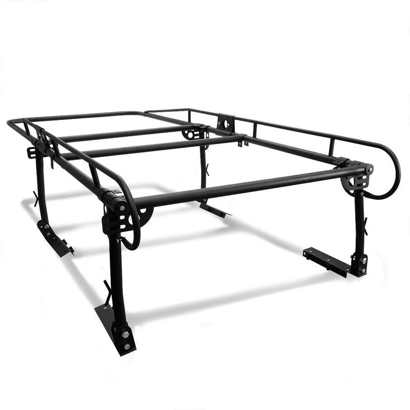Universal Black Adjust Pickup Truck Bed Ladder Rack Quad Utility Bar 132" x 57"-Exterior-BuildFastCar