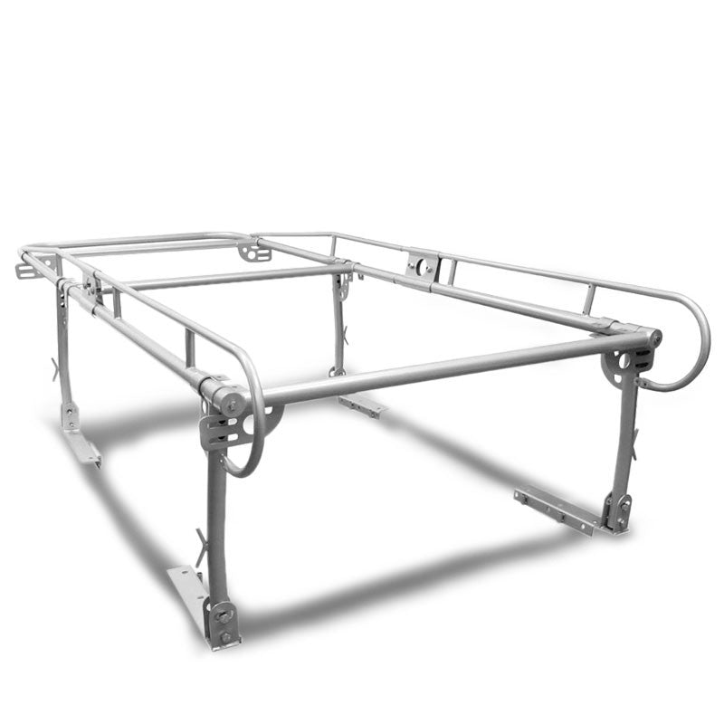 Universal Silver Adjust Pickup Truck Bed Ladder Rack Quad Utility Bar 132" x 57"-Exterior-BuildFastCar