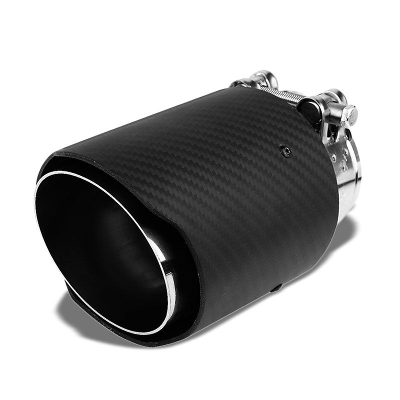 BFC-MUFT-CB-TY01 2.5"Pipe/3"Tip/3.5"OD Clamp-On Carbon Filber Pattern Exhaust Muffler End Tip