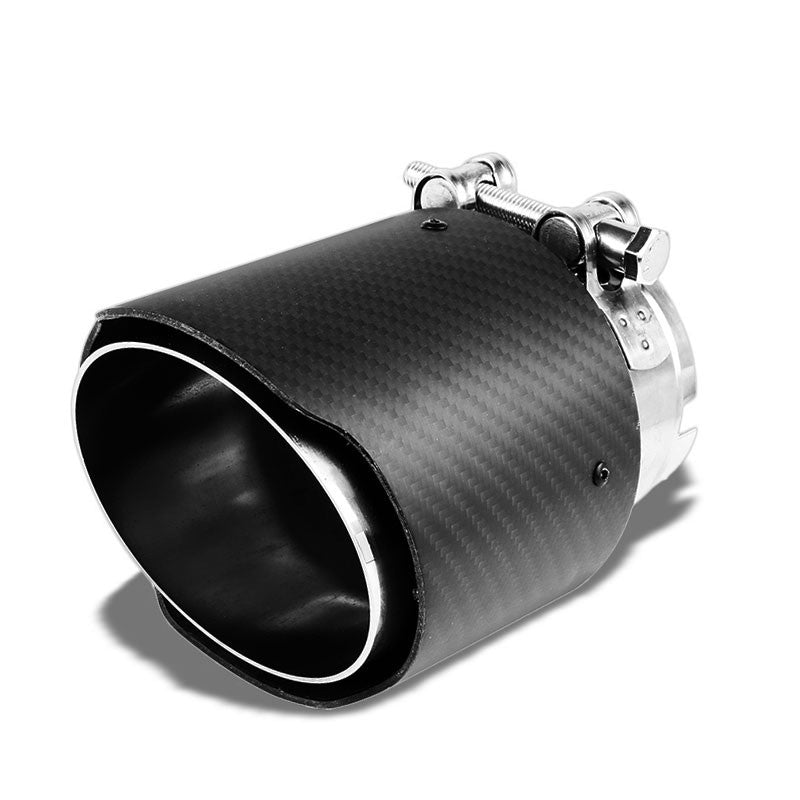 BFC-MUFT-CB-TY03 2.5"Pipe/3.5"Tip/4"OD Clamp-On Carbon Filber Pattern Exhaust Muffler End Tip