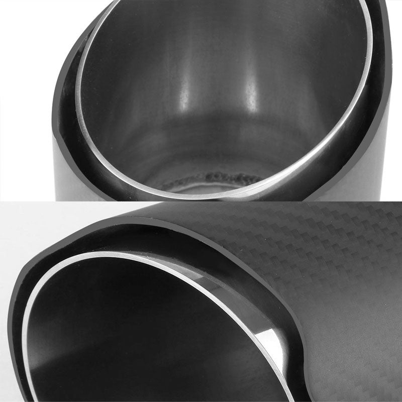 BFC-MUFT-CB-TY03 2.5"Pipe/3.5"Tip/4"OD Clamp-On Carbon Filber Pattern Exhaust Muffler End Tip