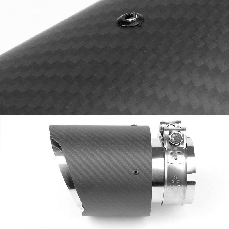 BFC-MUFT-CB-TY03 2.5"Pipe/3.5"Tip/4"OD Clamp-On Carbon Filber Pattern Exhaust Muffler End Tip