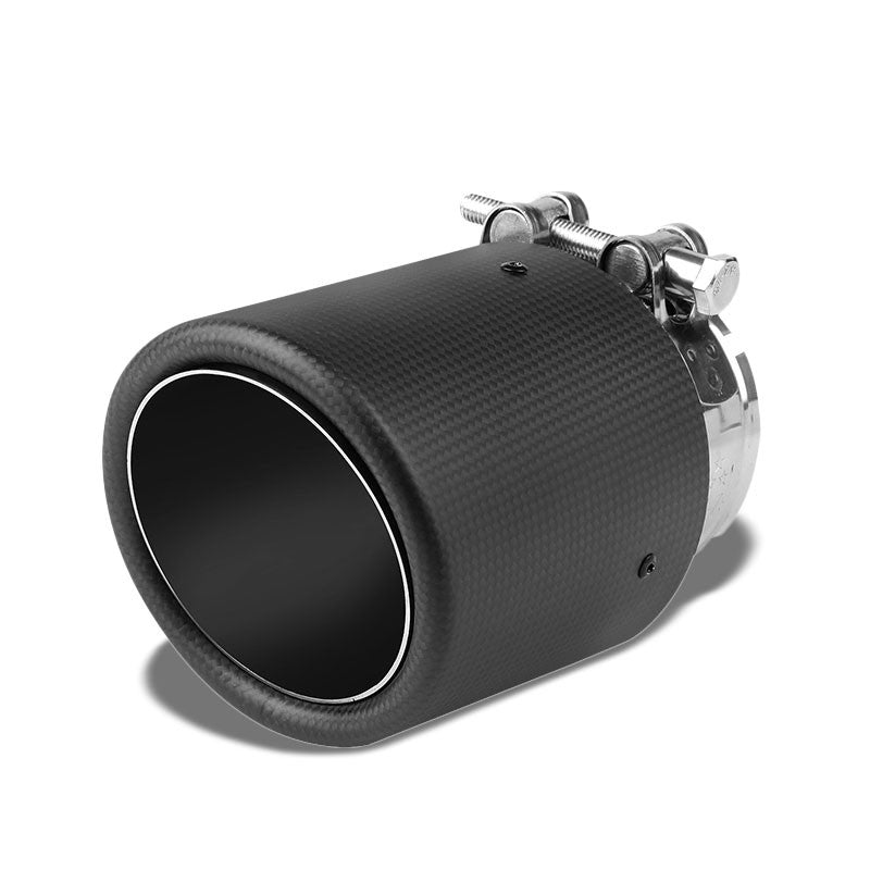 BFC-MUFT-CB-TY04 2.5"Pipe/3.125"Tip/4"OD Clamp-On Carbon Filber Pattern Exhaust Muffler End Tip