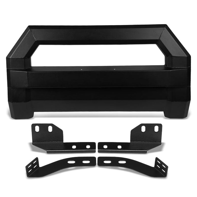 Black Square Front Bull Bar Grill Guard+License Bracket For 07-18 Toyota Tundra-Grille Guards & Bull Bars-BuildFastCar
