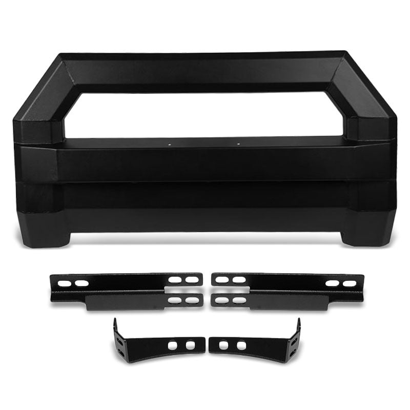 Black Square Front Bull Bar Grill Guard+License Bracket For 15-18 Chevy Colorado-Grille Guards & Bull Bars-BuildFastCar