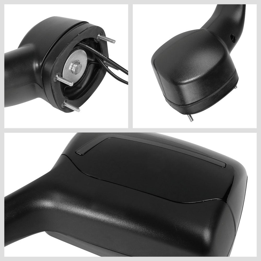 Black 12V L-Pattern LED Turn Signal Side View Mirror T680 579 587 BFC-SVMIR-HY-009-BK