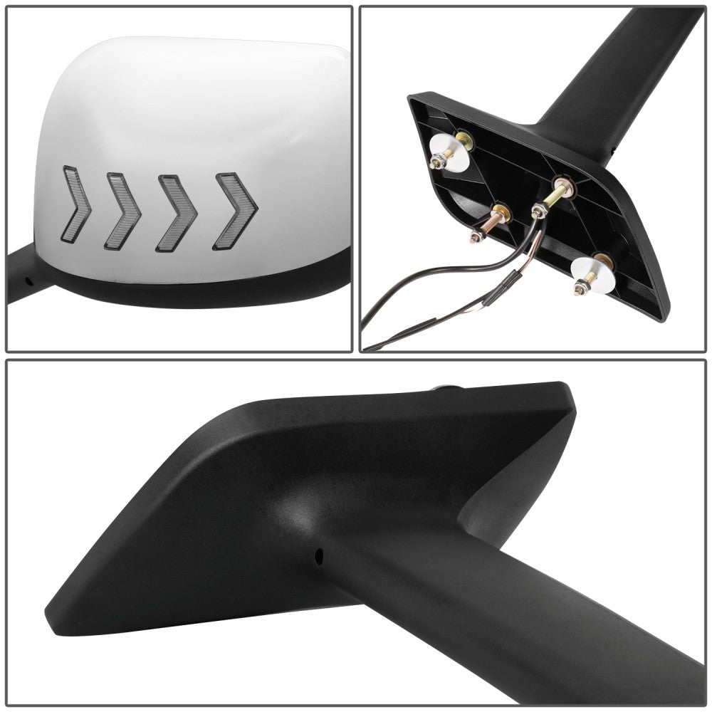 Sequential 4-Arrow LED Signal Chrome Side View Mirror 18+ Harvester BFC-SVMIR-HY-015-CH