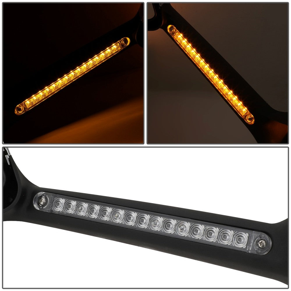 Sequential 3-Strip LED Signal Chrome Side View Mirror 18+ Harvester BFC-SVMIR-HY-016-CH