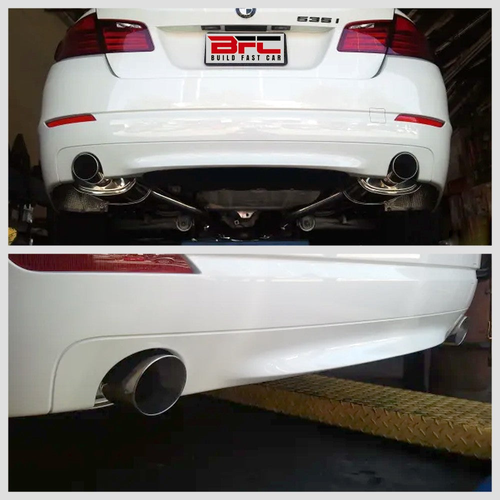 Megan Stailness ABE Exhaust System 3.5" Dual Roll Tip For 11-16 535i F10 Bumper