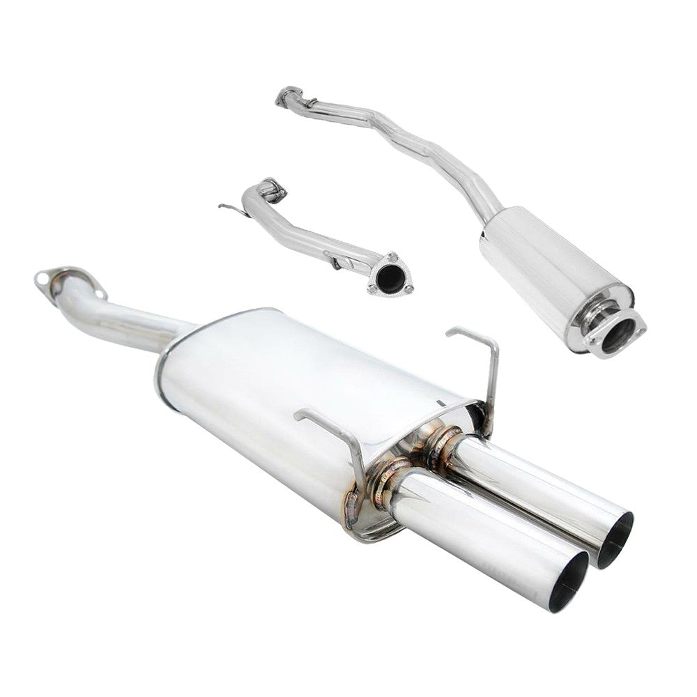 Megan 3" Dual tips Axleback Kit with Mid-Pipe Exhaust 06-08 Honda Fit MR-ABE-HF07T2+MIDPIPE-HF07