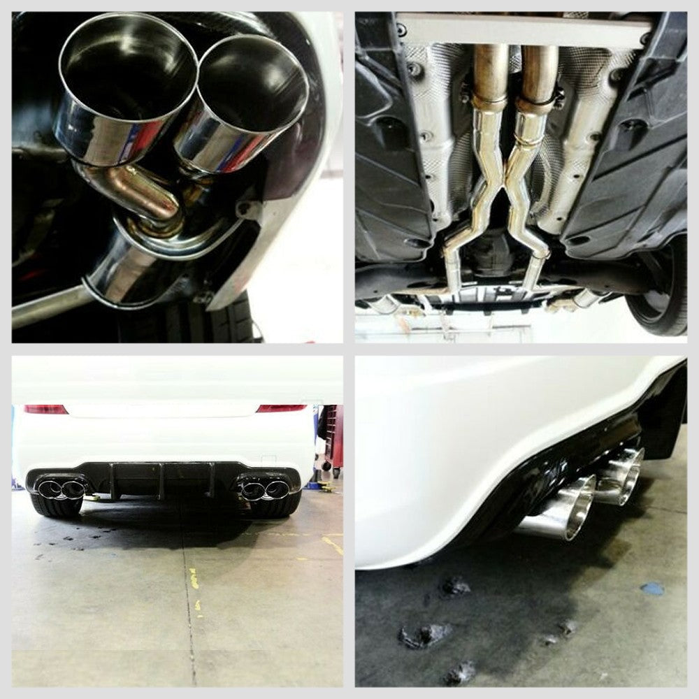 Megan Stailness ABE Exhaust System 3.5"x4.5" Quad Tip For 12-15 Benz C63 AMG
