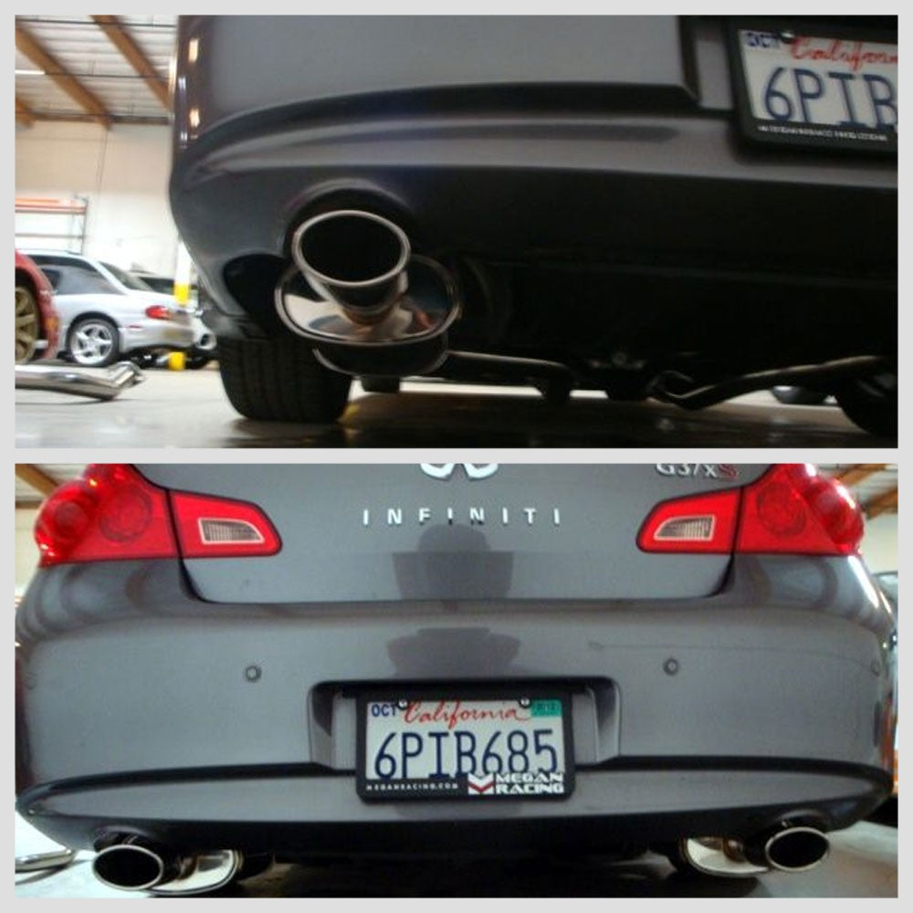Megan OE-RS Catback Exhaust Kit Oval Tip+Midpipe For 07-08 G35/09-13 G37 4DR