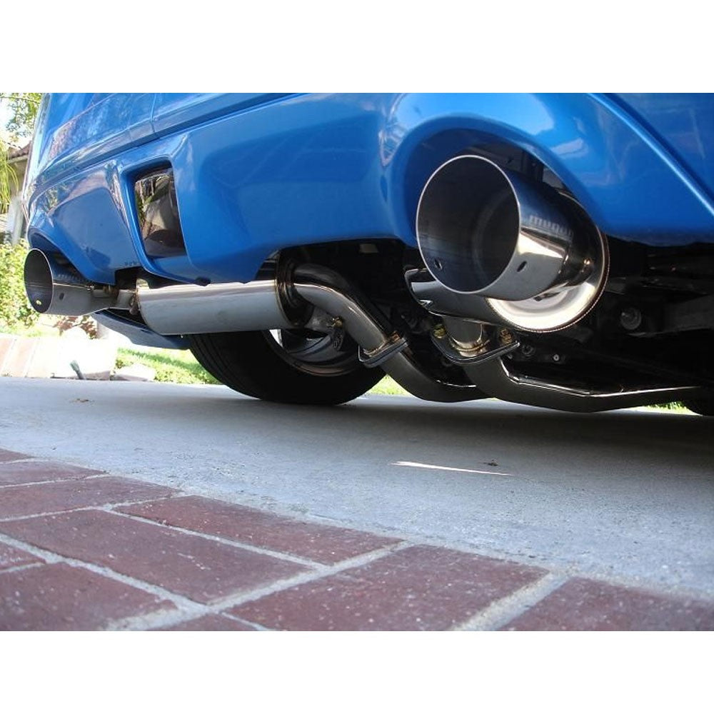 Megan Drift Spec Catback Exhaust Kit 4"Flat Tip+Midpipe For 09-17 370Z/G37 2Dr