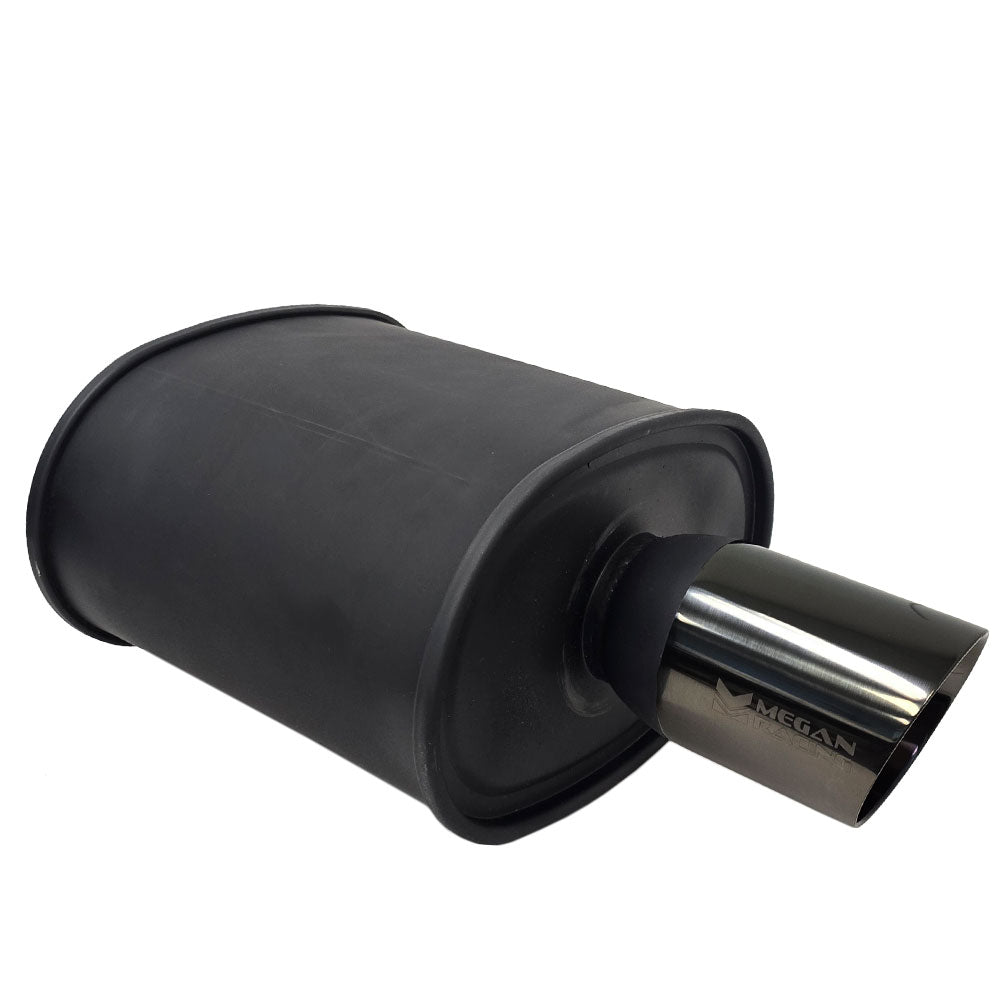 Megan Racing M-BC Turbo Weld-on Exhaust Black Muffler Black Chrome Rolled Tip