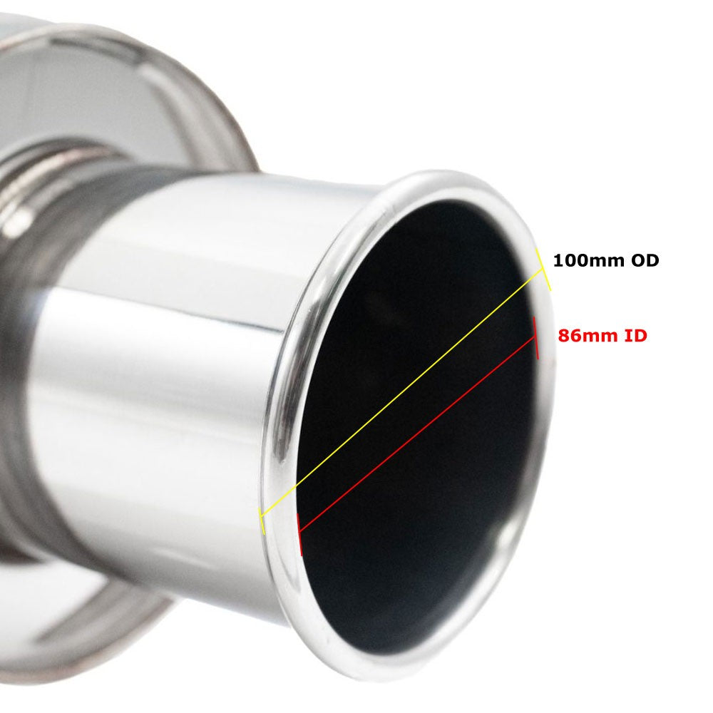 Megan MR-MU-SP3 3" Inlet Universal Exhaust Muffler Straight Rolled Tip MR-MU-SP3