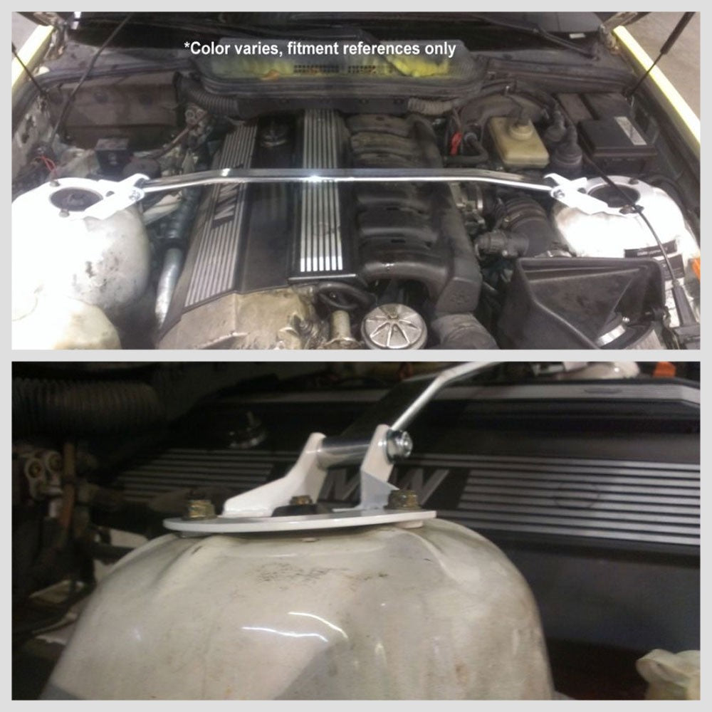 Megan Front Upper Polish Race Tower Brace Strut Bar For 92-99 BMW E36 3-Series-Strut Bar & Parts-BuildFastCar